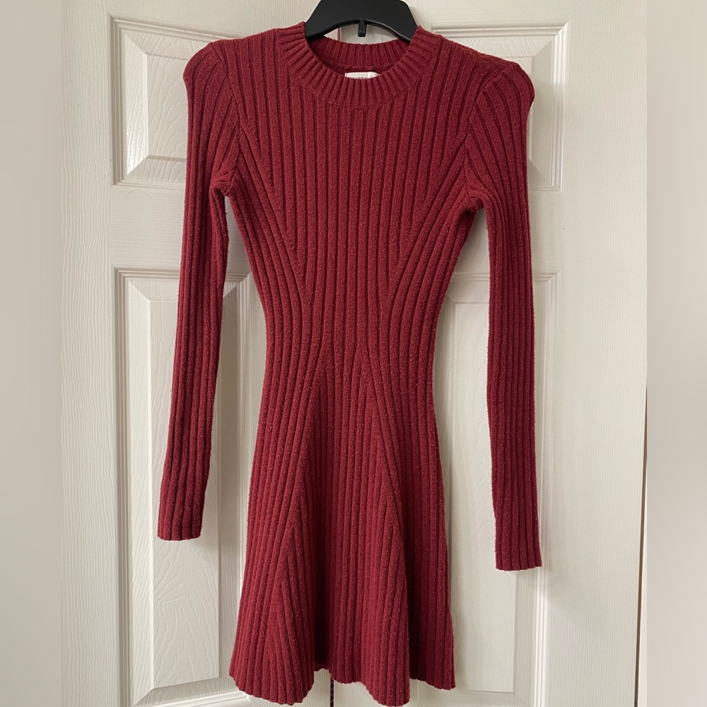 Ribbed Red Knit Dress